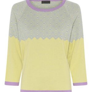 Lundgaard Strik - Jacquard - Lime/Blå - Lundgaard
