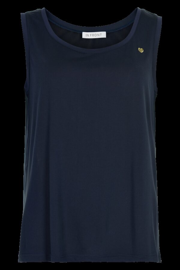 IN FRONT Nina Top, Farve: Navy, Størrelse: XL, Dame - IN FRONT