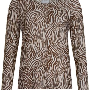 IN FRONT Mesh T-shirt, Farve: Brown, Størrelse: L, Dame - IN FRONT