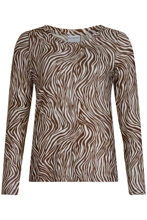 IN FRONT Mesh T-shirt, Farve: Brown, Størrelse: L, Dame - IN FRONT