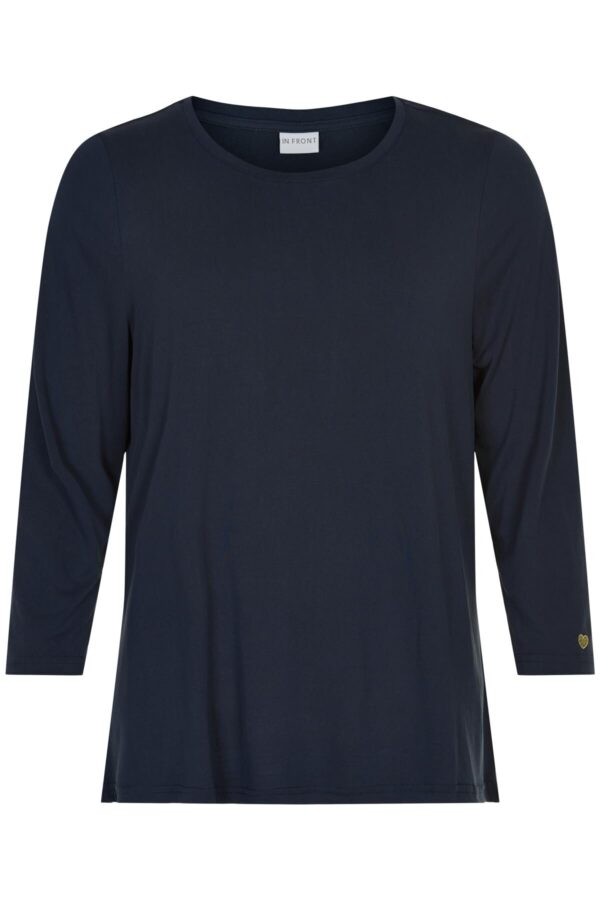 IN FRONT Nina T-shirt, Farve: Navy, Størrelse: L, Dame - IN FRONT