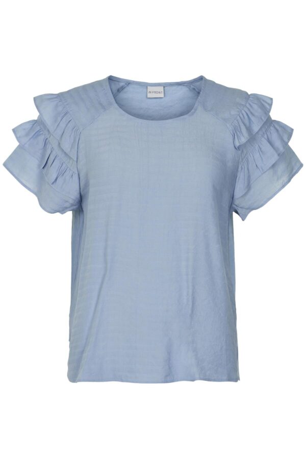 IN FRONT Freya Bluse, Farve: Light Blue, Størrelse: S, Dame - IN FRONT