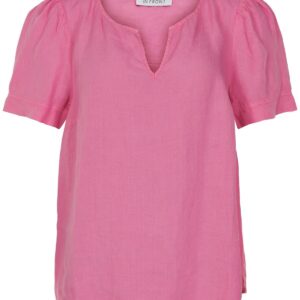 IN FRONT Lino Bluse, Farve: Pink, Størrelse: S, Dame - IN FRONT
