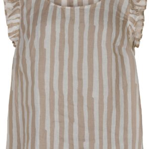 IN FRONT Lino Striped Top, Farve: Nature, Størrelse: S, Dame - IN FRONT