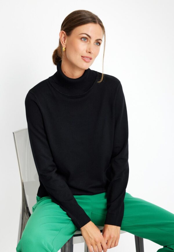 IN FRONT Camille High Neck Pullover, Farve: Black, Størrelse: S, Dame - IN FRONT