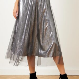 IN FRONT Luciana Nederdel, Farve: Silver, Størrelse: XXL, Dame - IN FRONT