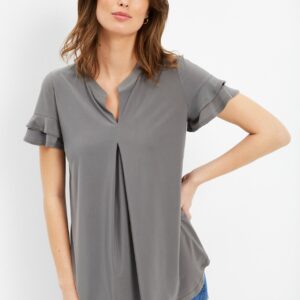 IN FRONT Lilli Bluse, Farve: Khaki Green, Størrelse: M, Dame - IN FRONT