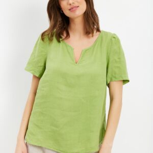 IN FRONT Lino Bluse, Farve: Apple Green, Størrelse: M, Dame - IN FRONT