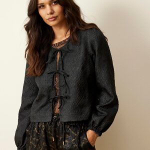 IN FRONT Hilva Cardigan, Farve: Black, Størrelse: XL, Dame - IN FRONT