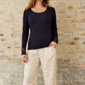 IN FRONT Vivian Bluse, Farve: Navy, Størrelse: L, Dame - IN FRONT