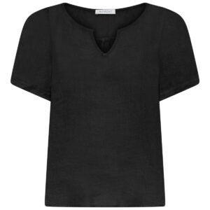 IN FRONT Lino Bluse, Farve: Black, Størrelse: S, Dame - IN FRONT