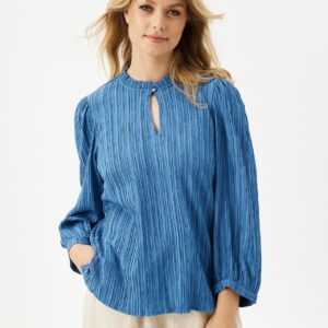 IN FRONT Tove Bluse, Farve: Blue, Størrelse: S, Dame - IN FRONT