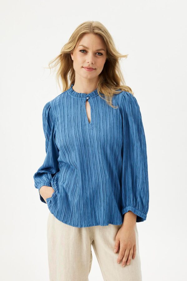 IN FRONT Tove Bluse, Farve: Blue, Størrelse: S, Dame - IN FRONT