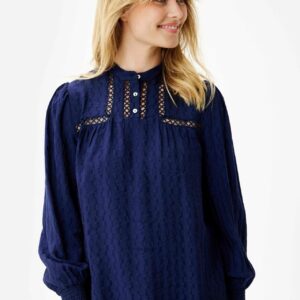 IN FRONT Soffy Bluse, Farve: Navy, Størrelse: S, Dame - IN FRONT