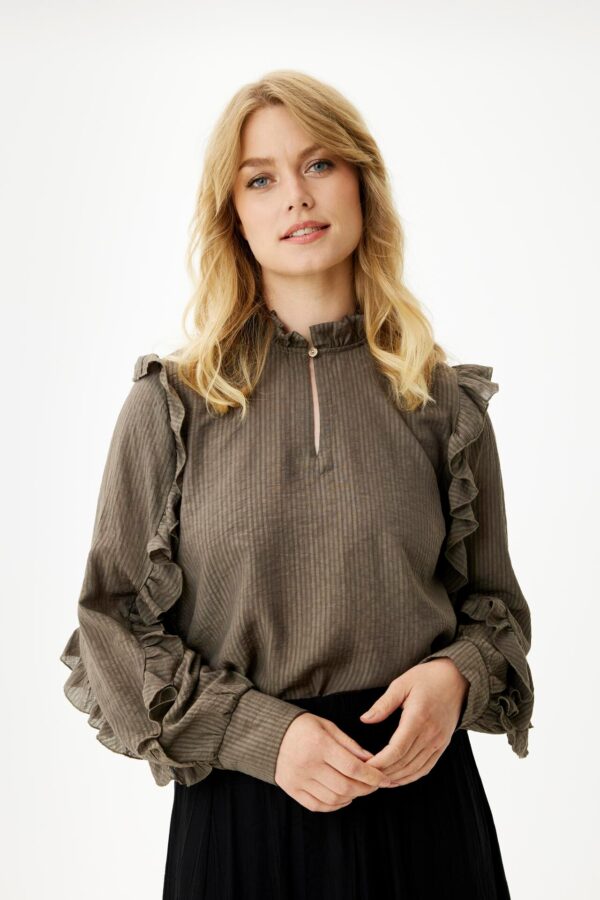 IN FRONT Tulla Bluse, Farve: Mocca, Størrelse: XL, Dame - IN FRONT