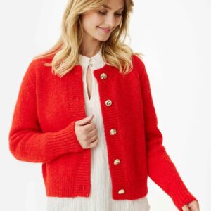 IN FRONT Louisa Cardigan, Farve: Red, Størrelse: L, Dame - IN FRONT