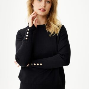 IN FRONT Lily Bluse, Farve: Black, Størrelse: L, Dame - IN FRONT