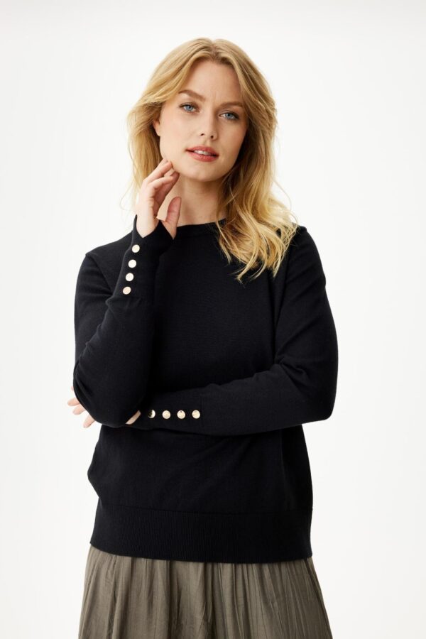 IN FRONT Lily Bluse, Farve: Black, Størrelse: XL, Dame - IN FRONT