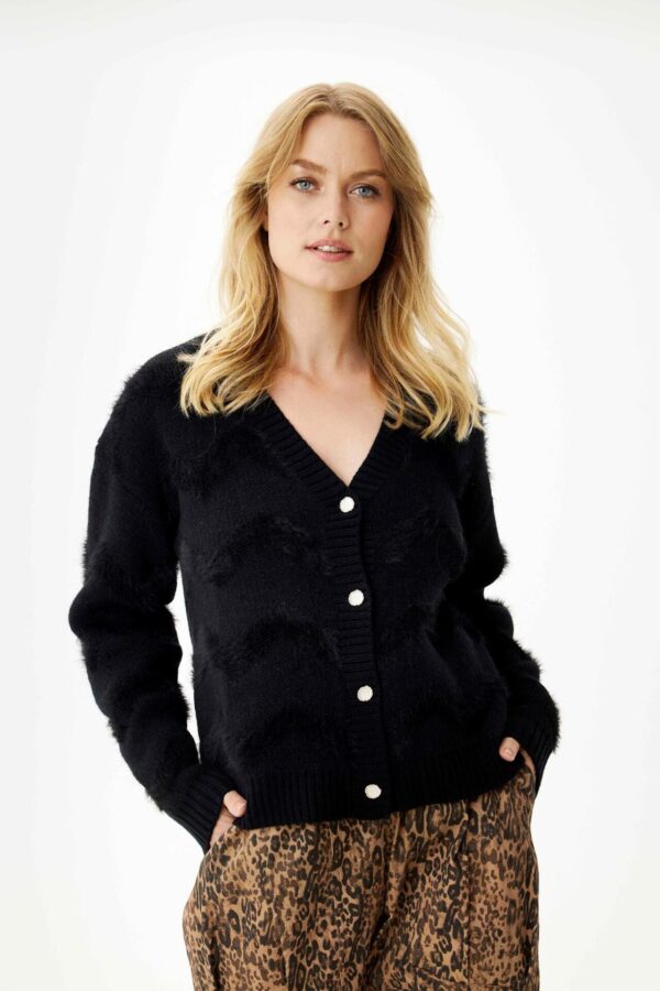 IN FRONT Nico Cardigan, Farve: Black, Størrelse: S, Dame - IN FRONT