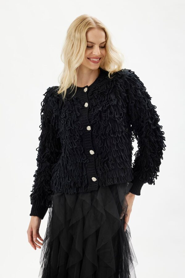 IN FRONT Rits Cardigan, Farve: Black, Størrelse: S, Dame - IN FRONT