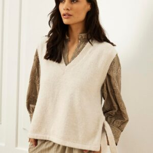 IN FRONT Odile Knit Vest, Farve: Nature, Størrelse: M, Dame - IN FRONT