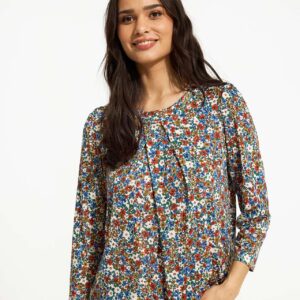 IN FRONT Joyce Bluse, Farve: Multi Blue, Størrelse: L, Dame - IN FRONT