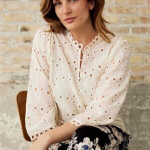 INFRONT Bluse Hvid/Beige - INFRONT