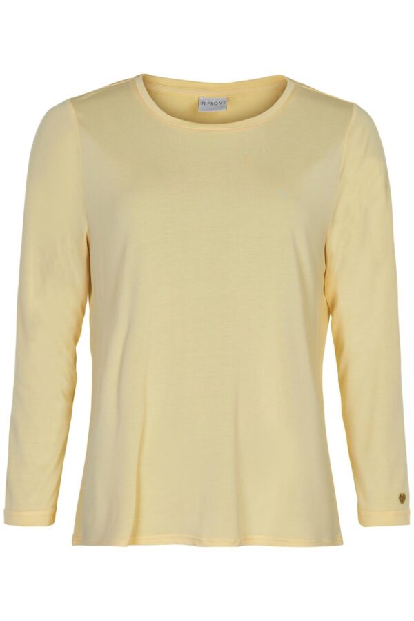 IN FRONT Nina T-shirt, Farve: Light Yellow, Størrelse: S, Dame - IN FRONT