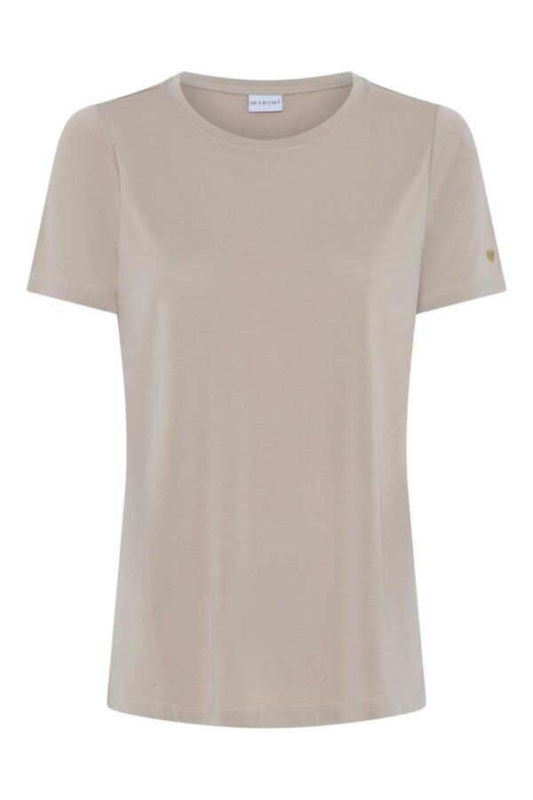 IN FRONT Nina T-shirt, Farve: Beige, Størrelse: M, Dame - IN FRONT