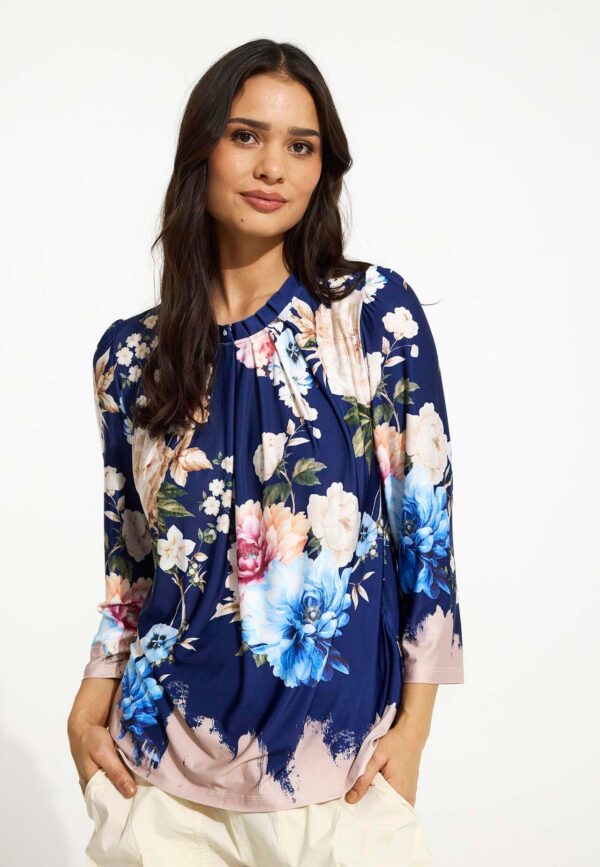 IN FRONT Grazia Bluse, Farve: Dark Blue, Størrelse: L, Dame - IN FRONT