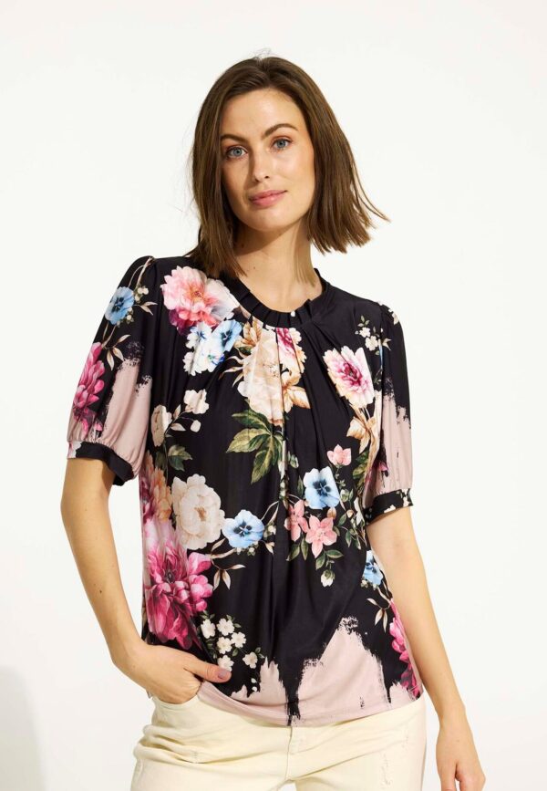 IN FRONT Grazia Bluse, Farve: Black, Størrelse: XXL, Dame - IN FRONT