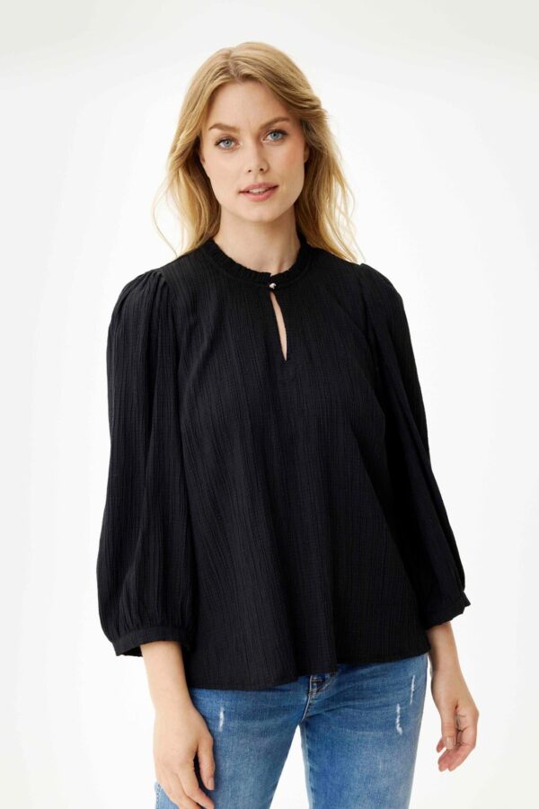 IN FRONT Tove Bluse, Farve: Black, Størrelse: M, Dame - IN FRONT