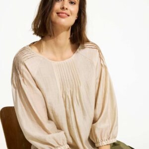 IN FRONT Beate Bluse, Farve: Light Sand, Størrelse: L, Dame - IN FRONT