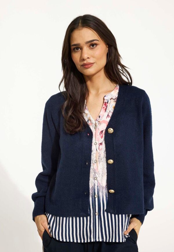 IN FRONT Jenny Cardigan, Farve: Navy, Størrelse: L, Dame - IN FRONT