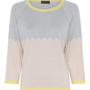 Lundgaard Strik Beige/blå - Lundgaard