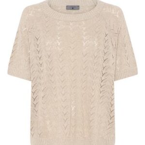 Lundgaard pointelle strik Sand - 516 - Lundgaard