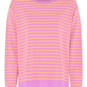 Lundgaard oversize strik Pink/orange stribet - 2293 - Lundgaard