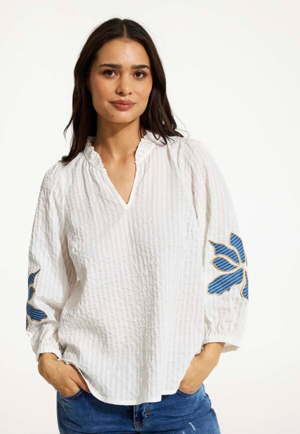 IN FRONT Bonni Bluse, Farve: White, Størrelse: XL, Dame - IN FRONT