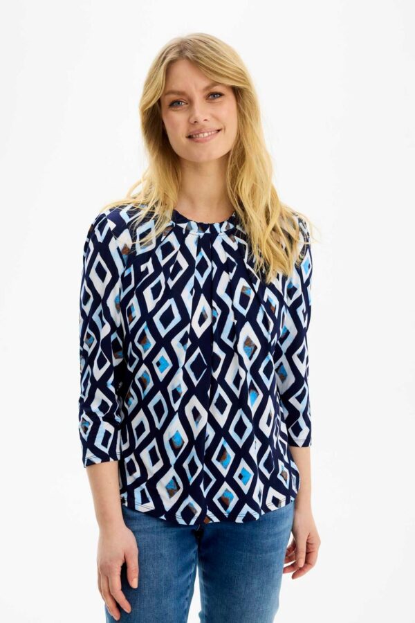 IN FRONT Grazia Bluse, Farve: Navy, Størrelse: XL, Dame - IN FRONT