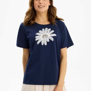 IN FRONT Robin T-shirt, Farve: Navy, Størrelse: L, Dame - IN FRONT