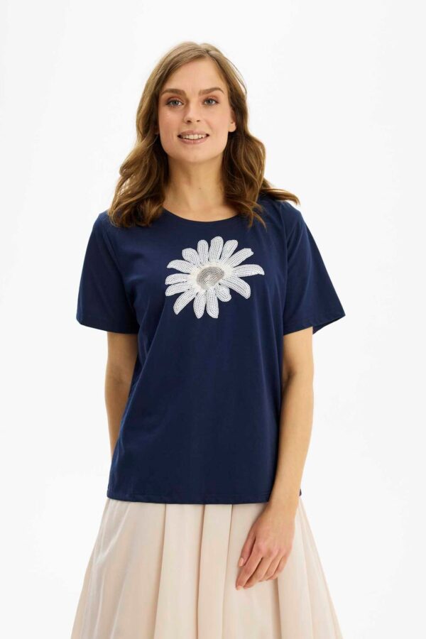 IN FRONT Robin T-shirt, Farve: Navy, Størrelse: L, Dame - IN FRONT