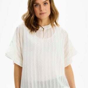 IN FRONT Joanna Bluse, Farve: White, Størrelse: M, Dame - IN FRONT