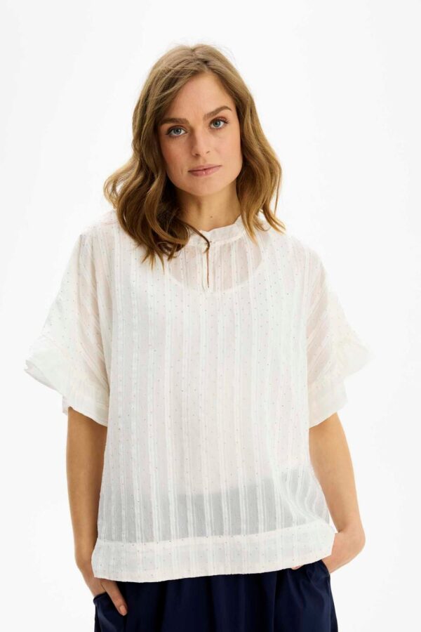 IN FRONT Joanna Bluse, Farve: White, Størrelse: S, Dame - IN FRONT