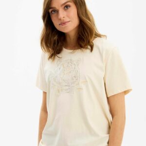 IN FRONT Palma T-shirt, Farve: Creme, Størrelse: L, Dame - IN FRONT