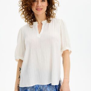 IN FRONT Tove Bluse, Farve: White, Størrelse: M, Dame - IN FRONT
