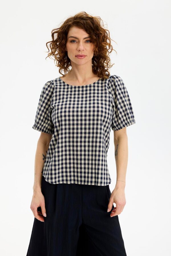 IN FRONT Katrina Bluse, Farve: Navy, Størrelse: XL, Dame - IN FRONT