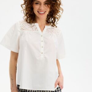 IN FRONT Kirsten Bluse, Farve: White, Størrelse: XL, Dame - IN FRONT