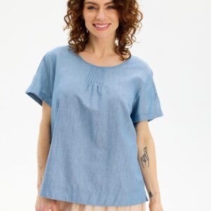 IN FRONT Ane Bluse, Farve: Blue, Størrelse: L, Dame - IN FRONT