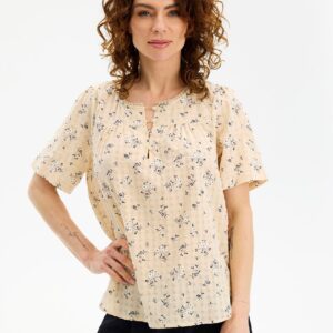 IN FRONT Jette Bluse, Farve: Sand, Størrelse: XL, Dame - IN FRONT