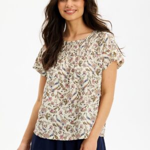 IN FRONT Ella Bluse, Farve: Multi Rose, Størrelse: XL, Dame - IN FRONT